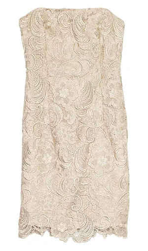 Cache Strapless Floral Lace Dress Cocktail Wedding Guest Formal Bridal Party 4 thumbnail 1