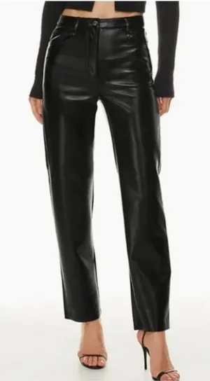 Aritzia Wilfred The Melina Vegan‎ Leather High Rise Straight Leg Pants 8 Classic thumbnail 1
