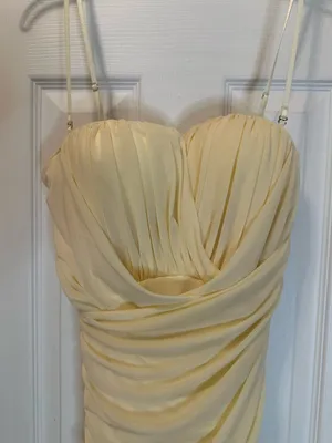 JLUXLABEL Ruched Buttery Cream Spaghetti Strapped Dress/Gown thumbnail 3