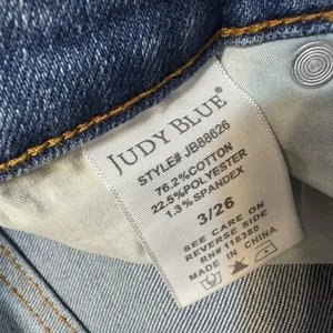 Judy Blue‎ Jeans Juniors 3/26 Blue High Rise Slim Boot Raw Hem Stretch Denim thumbnail 12