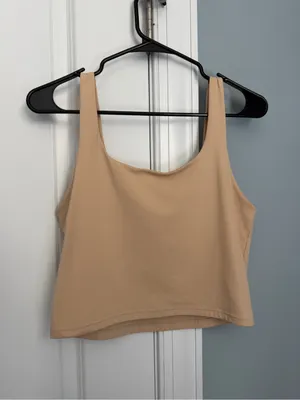 ReoRia Beige Square Neck Crop Tank thumbnail 5