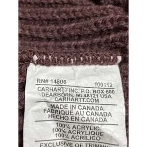 Carhartt Women's Brown Ribbed Knit Logo Cuffed Snow Bonnet Beanie Size OS thumbnail 3