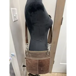 Vintage Fossil Liberty Crossbody Bag‎ Purse Brown Genuine Leather Adjustable thumbnail 4