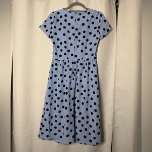 River Island Blue and Black Polka Dot Knee Length Dress Size 4 thumbnail 3