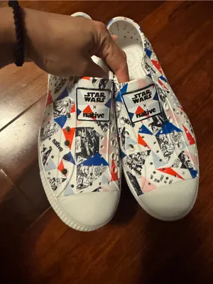 Star Wars Graphic Slip-On Sneakers in White, Blue & Red thumbnail 3