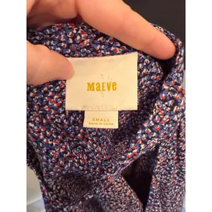 Maeve Anthropologie Blue Ditsy Floral Choker Blouse Cutout Flutter Sleeve Top thumbnail 6