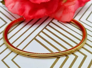 Gold Tone Signed Cuff Bracelet Well Made Engraved Follow Your Heart thumbnail 10