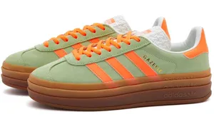 💚🧡NEW ADIDAS GAZELLE BOLD W Semi Green Spark, Screaming Orange & Core White thumbnail 1