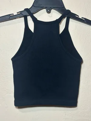 ACTA Seamless Black Ribbed Longline Tank Bra thumbnail 2
