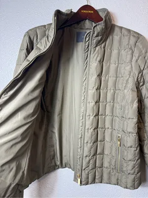 J.Crew Quilted Down Puffer Jacket Olive Green Stand Collar Zip Coat L Style 9732 thumbnail 8
