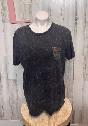 Wrangler Mineral Wash Cobra Graphic T-Shirt Mens L Charcoal Black Vintage Ride thumbnail 1