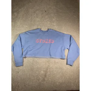 Billabong Cropped Stocked Sweatshirt Blue Pink Medium Relaxed Fit thumbnail 3