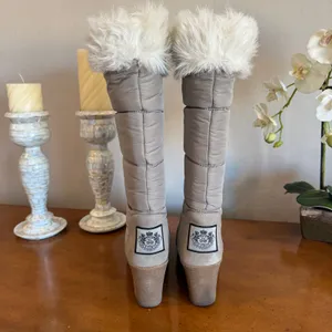 Juicy Couture Vintage Fur Trim Snow Boots Taupe 10 thumbnail 2