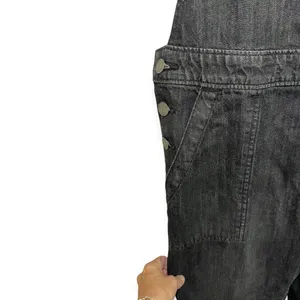 Gap Women's Medium Black Denim Crop Overalls Bib Dungarees Adjustable thumbnail 2