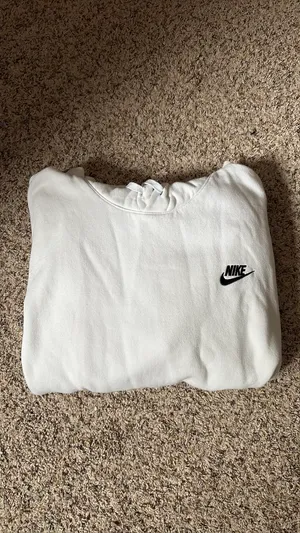 White Nike Hoodie Large thumbnail 2