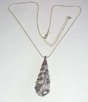 Vintage Silver Tone Huge Hollow Cutout Pendant Boho Retro Necklace thumbnail 4