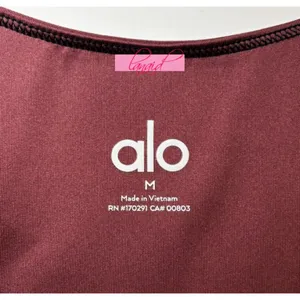 Alo Airlift Redefine Bra Burgundy Truffle Black Padded Sports Bralette Crop Top thumbnail 11