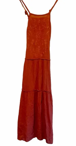 Mossimo Supply Co. Rust-Red Embroidered Spaghetti-Strap m Dress Sz XS thumbnail 1