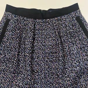 French Connection Multi-Color Tweed w/ Black Contrast A-Line Mini‎ Skirt Size 6 thumbnail 7