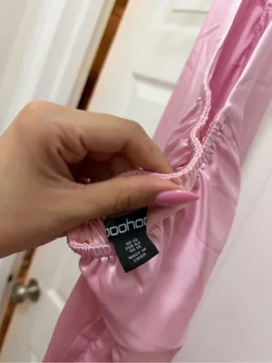 Boohoo Size 10 Pink Satin halter Mini Dress Backless Sleeveless Party Slip thumbnail 8