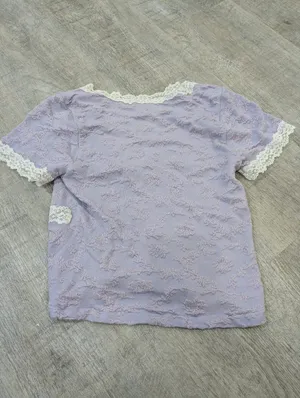 NWT Urban Outfitters Out Form Under Lilac Lace Trim Crop Top Size M/L thumbnail 6