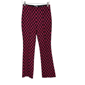 Maeve Anthropologie The Margot red Black Geometric Kick Flare Pants XXS thumbnail 3