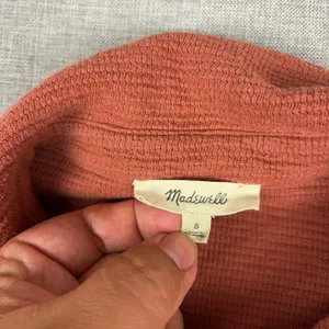 Madewell Cardigan Sweater Womens Small Orange Collared Waffle Knit Button Front thumbnail 4