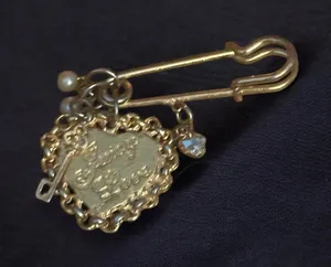 Vintage Juicy Couture safety pin charm brooch thumbnail 1