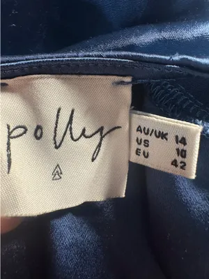 PRINCESS POLLY SATIN Ruffle Hem Romper 10 NAVY BLUE thumbnail 6