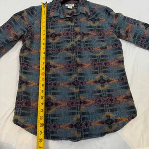 Ariat Re-AL Relaxed Fit Southwestern Jacquard Button Down Shirt Blue Purple Sz M thumbnail 5