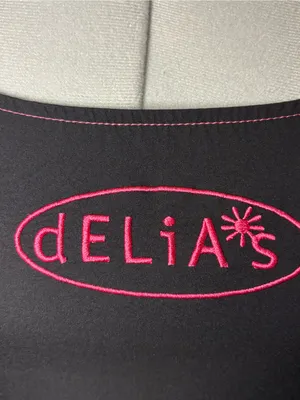 delia*s Black Crop Tank Top with Pink Logo thumbnail 2