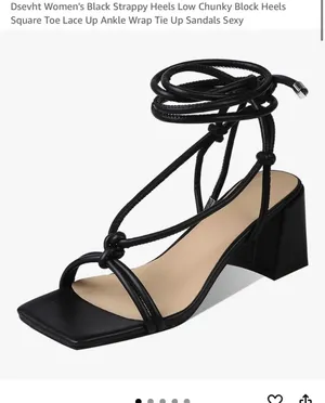 Black wrap up heels Size 9 thumbnail 2