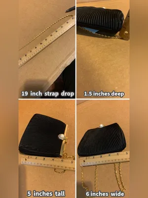 Slg Black And Gold Faux Pearl & Rhinestone Clasp Boxy Evening Bag thumbnail 12