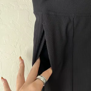 Lululemon Urban Strides Super High Rise Ribbed Casual Pants Black Size 6 thumbnail 5