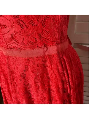 Y2K style babydoll mini dress lace backless pinup coquette whimsical romantic M thumbnail 7