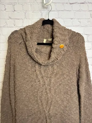 Moth Anthropologie cowl neck brown knitted sweater boho western small thumbnail 3