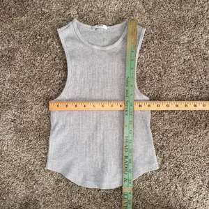 AGOLDE Ribbed Tank Top Women Small Gray Excellent Curved Hem Sleeveless Rib Knit thumbnail 5