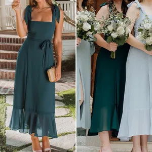 Show Me Your Mumu Claire Midi Dress - Emerald Green Chiffon - Small thumbnail 2