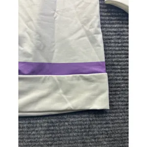 Purple‎ White Striped Colorblock Long Sleeve Crewneck Top Oversized Womens 3XL thumbnail 3