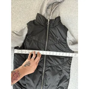 Women’s Puma‎ Zip Up Hoodie Jacket - Small - Vest - Grey Black Sport Lifestyle thumbnail 9