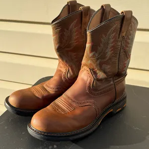 Ariat 4LR Brown Leather Western Boots Women US 6 Embroidered Cowboy thumbnail 4