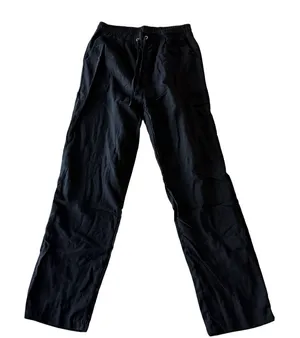 Women's Linen Cotton Style Pull On Drawstring Waist Black Pants Size M #260687 thumbnail 1
