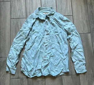 7 For All Mankind Blue Long Sleeve Button Down Shirt thumbnail 1
