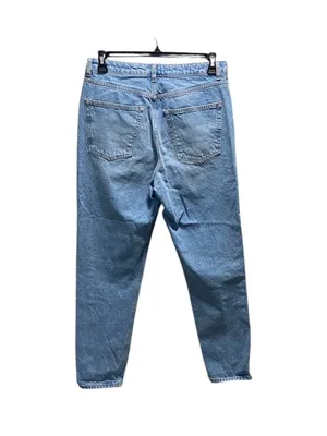 TopShop High Rise Straight Leg Mom Jeans Blue Size 32 Preppy Casual Minimalist thumbnail 13