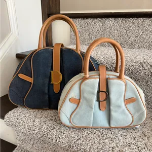 Christian Dior Vintage Denim Saddle Bowler Bag, dark wash, large size thumbnail 13