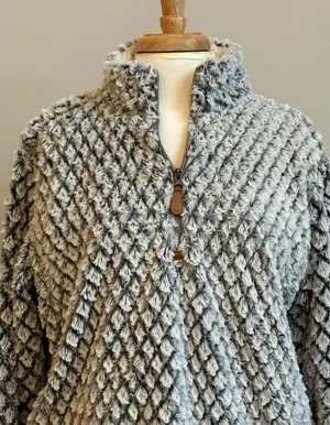 Simply Southern quarter zip long sleeve soft fuzzy pullover size Large thumbnail 11