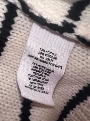 For The Republic Striped Knit‎ Sweater Cream Black 2X NWT thumbnail 6