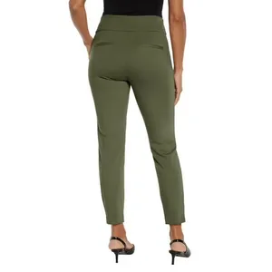 Express Ponte Pants Stretch Slim High Rise Green Women XXL Career Pull On thumbnail 6