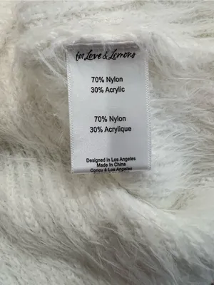 For Love & Lemons Fuzzy Knit Mini Dress White Size Small Bow Detail NWT thumbnail 6