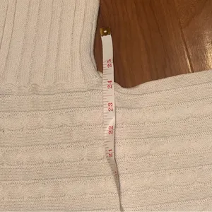 HOLLISTER Cable Knit Varsity‎ V Neck Sweater Cream Navy Red size Small thumbnail 3
